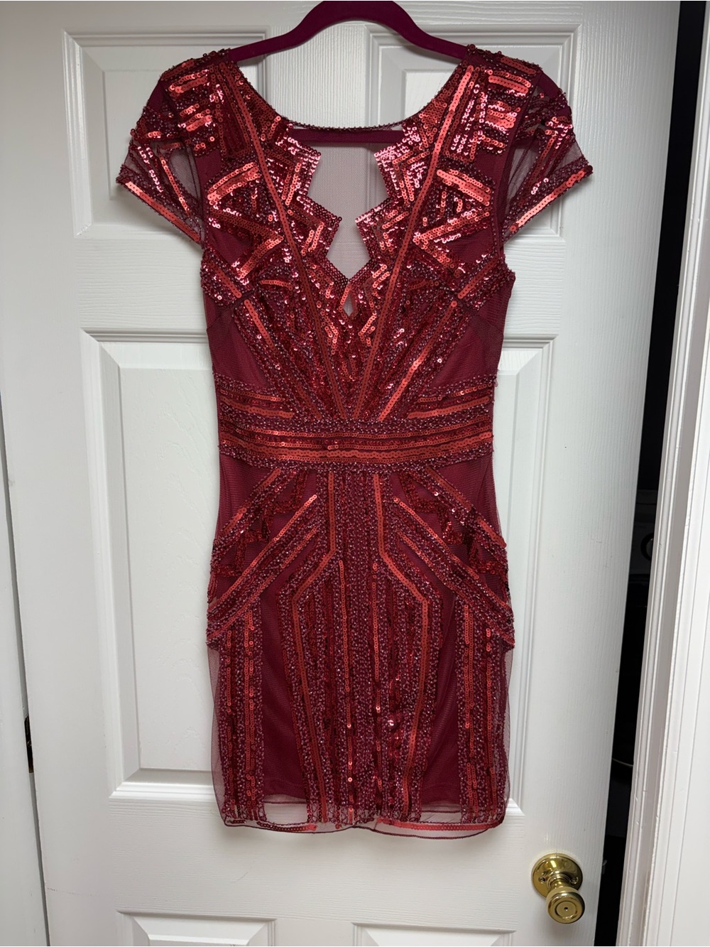 Molly Bracken Red Sequin Mini Dress